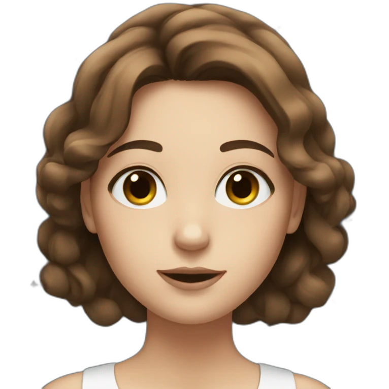 stars around girl with brown hair and white skin and black eyes emoji