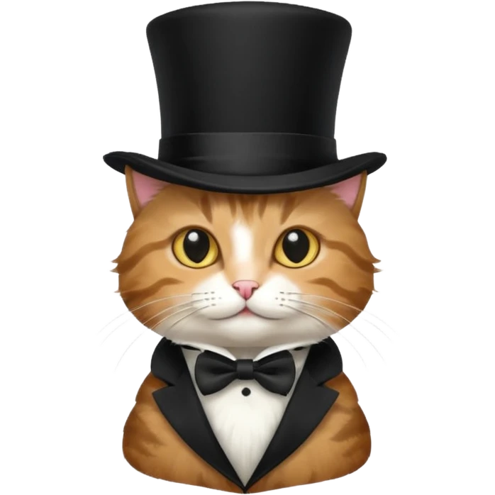 cat wearing a tophat emoji