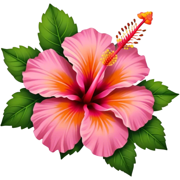 Pink and orange Hibiscus flower emoji