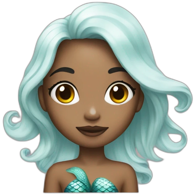 mermaid poisson noir girl emoji