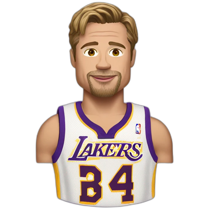 brad pitt with lakers jersey emoji