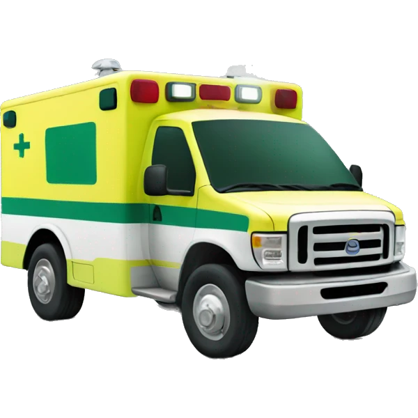 yellow and green ambulance  emoji