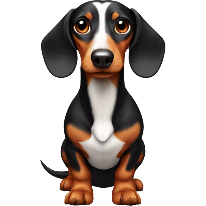 Dachshund body with the head of a goose emoji