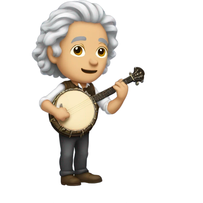 standing baroque banjo gray hair emoji