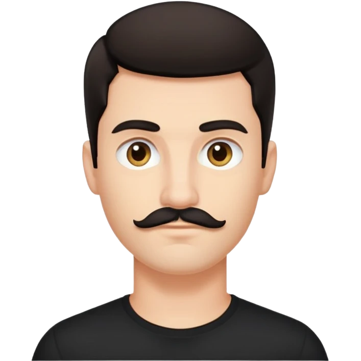 dark-haired tech bro black shirt small mustache emoji