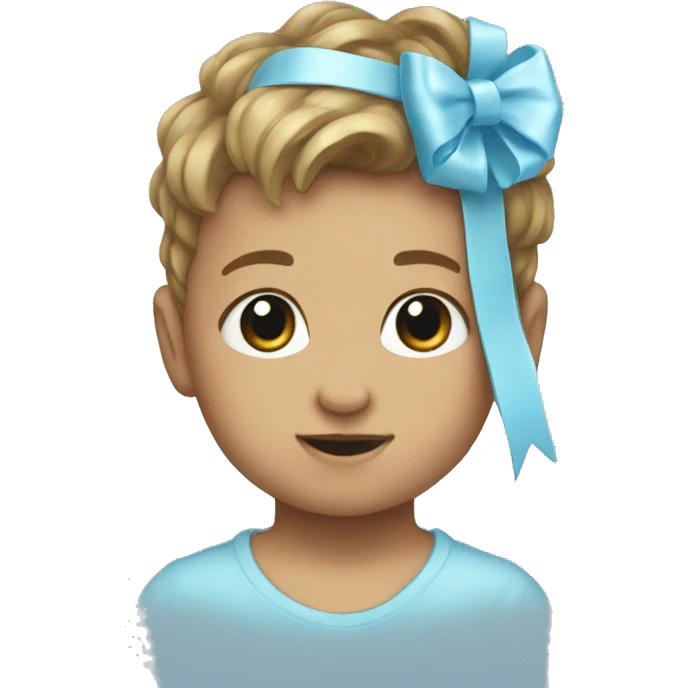 A baby blue cite bow emoji