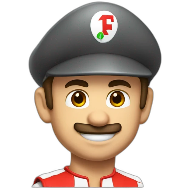 mario as ferrari formula one driver emoji