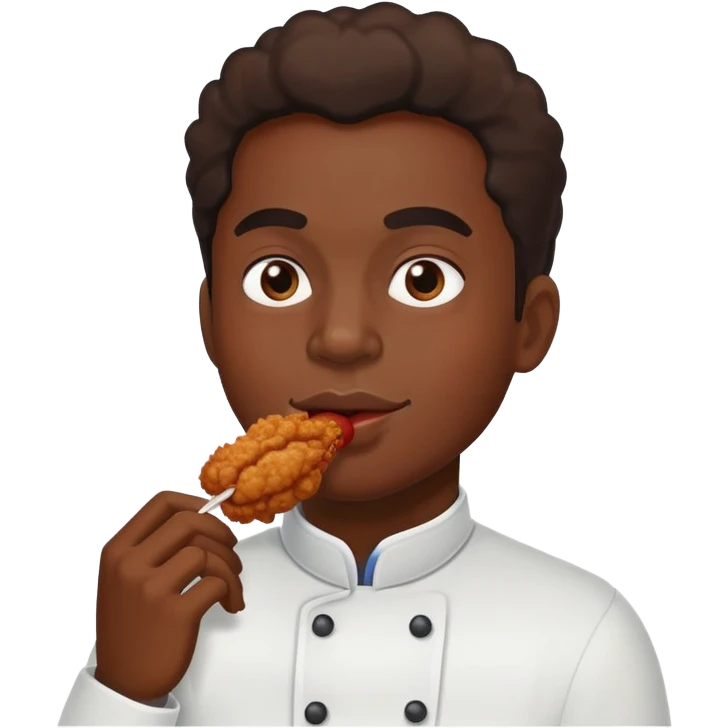Black person eating fried chicken emoji