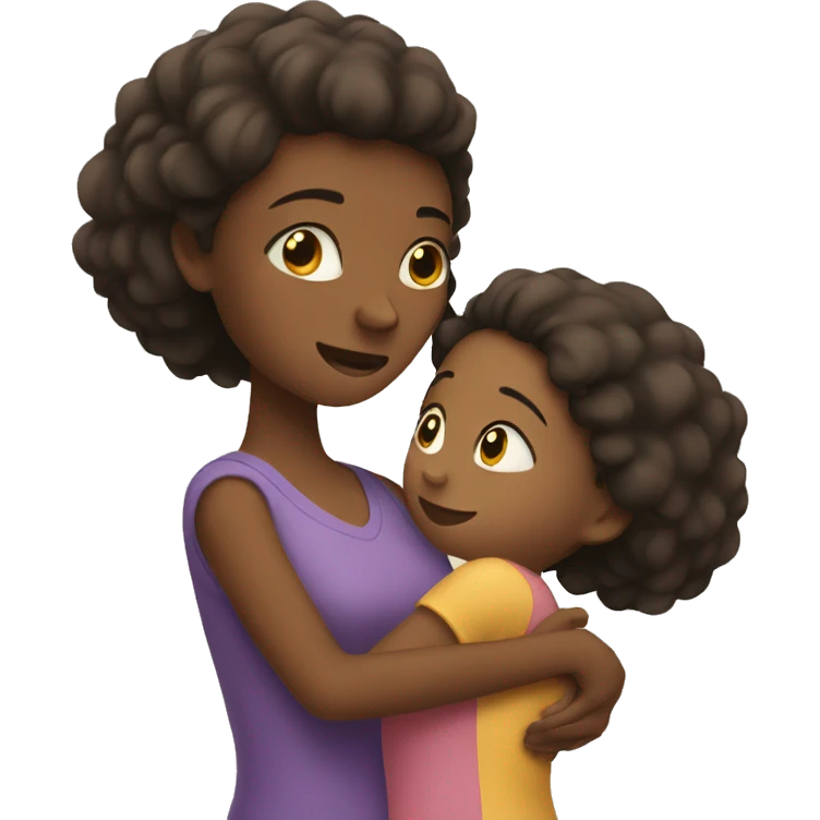 Mother hugging her daughter emoji