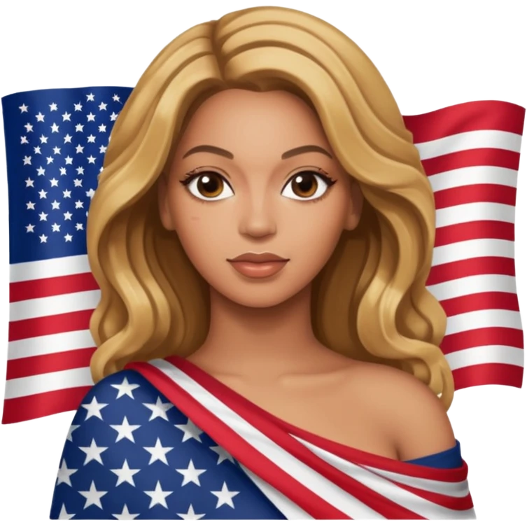 Beyonce with holding an american flag emoji