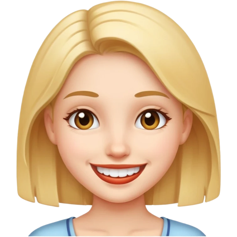A girl with smile emoji