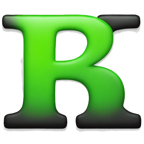B LETTER black font with green highligh emoji
