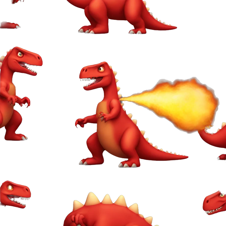 red dinosaur blowing fire emoji
