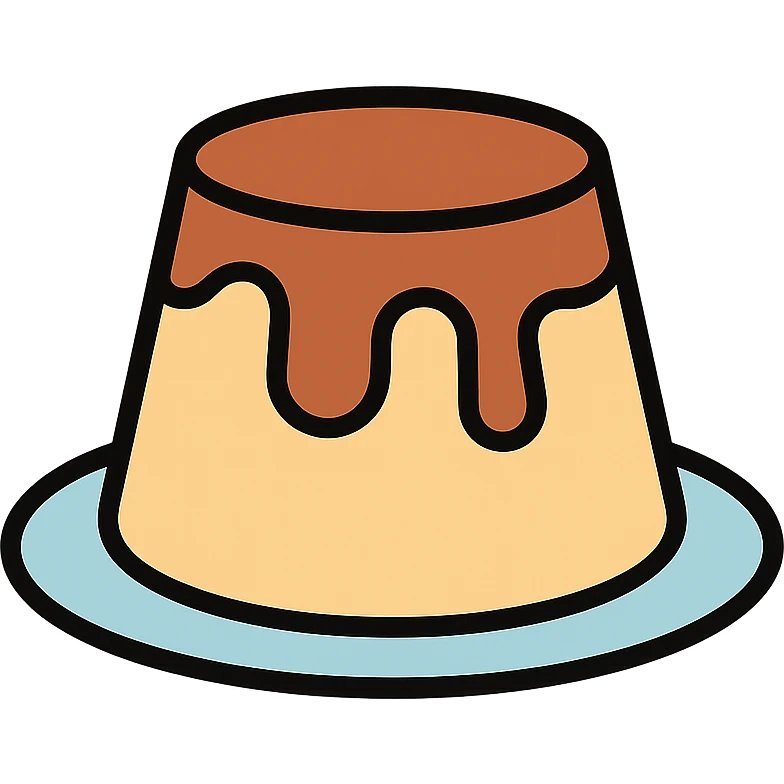 basic pudding, minimalism, smooth shape, simple and clean design, minimal style, soft colors, no face emoji