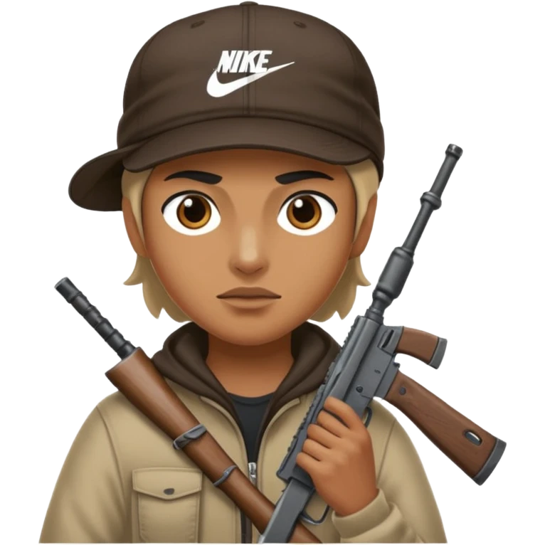Emoji con arma y gorra Nike pero bandido emoji