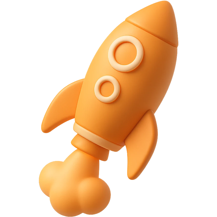 a rocket ship blasting off emoji
