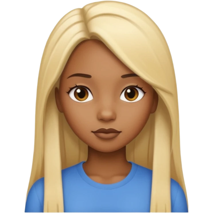 Black girl with long straight blonde hair emoji