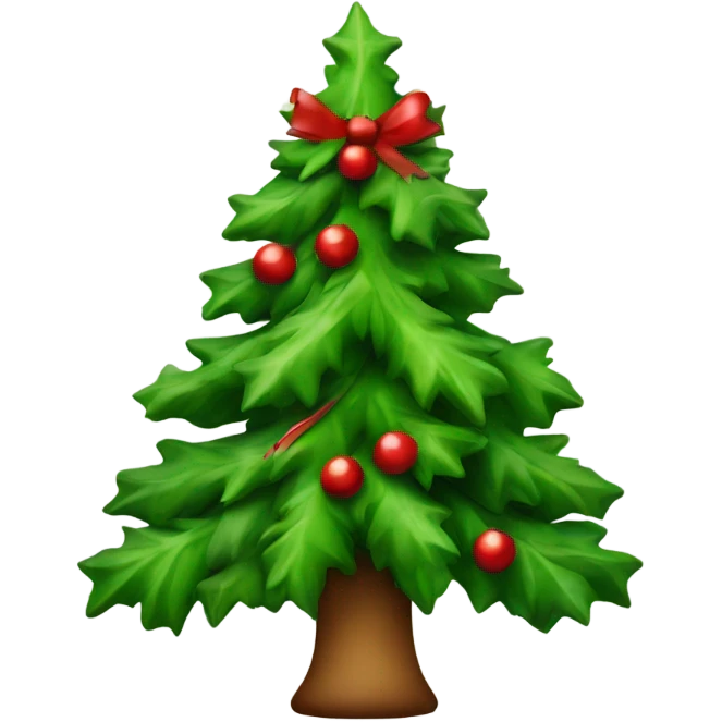 Christmas tree with holly emoji