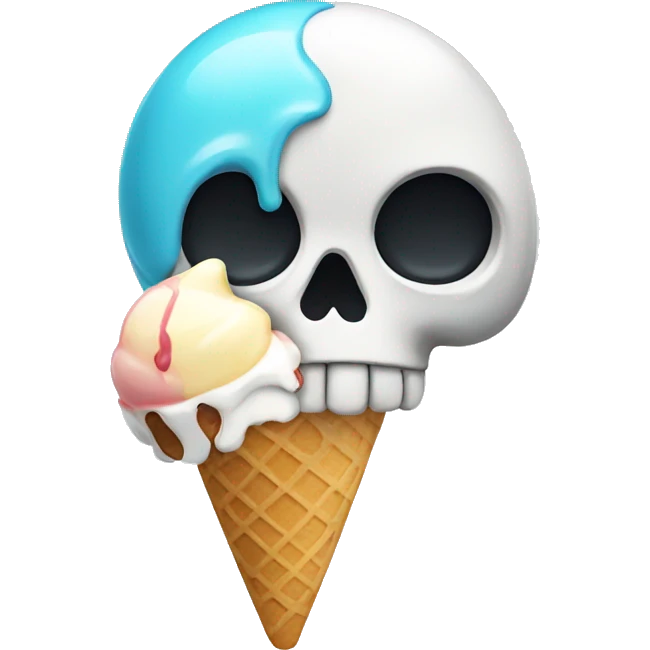 Skull eating ice cream emoji
