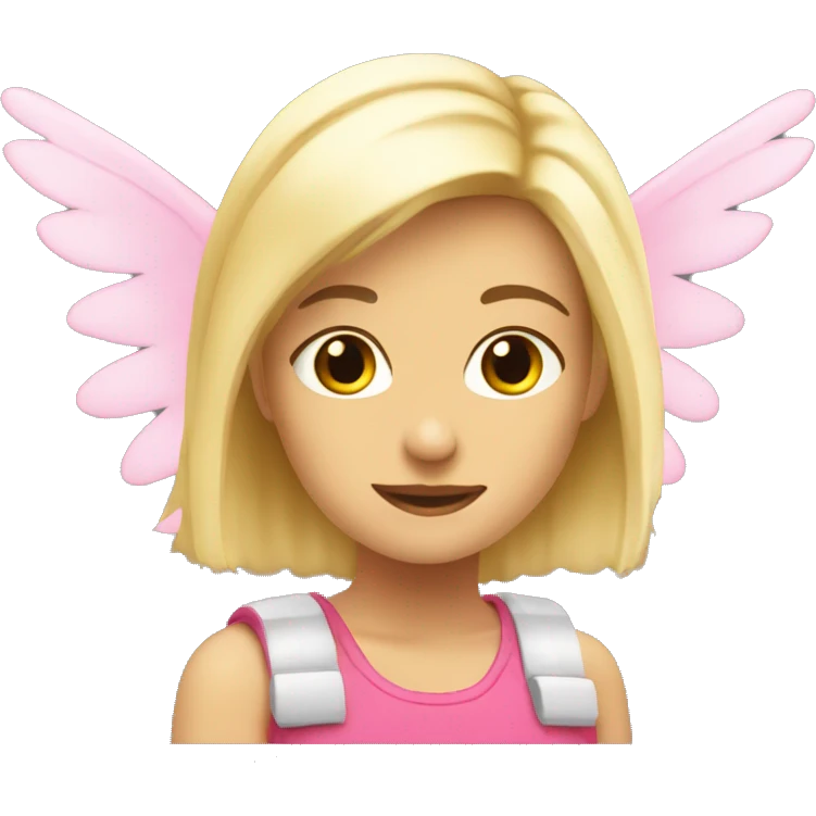 Blonde girl ￼with pink wings  emoji