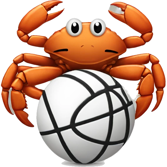 Crab with a basketball emoji