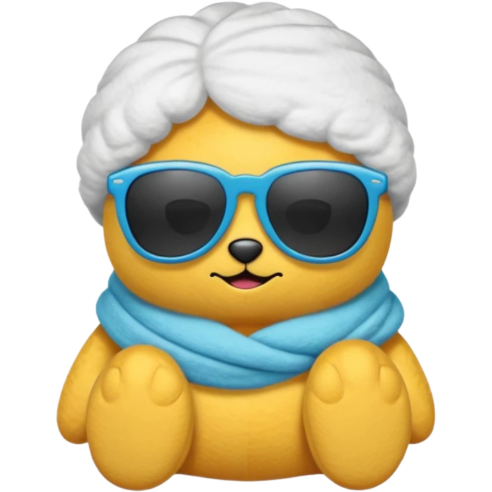 a plushie wearing cool sunglasses emoji