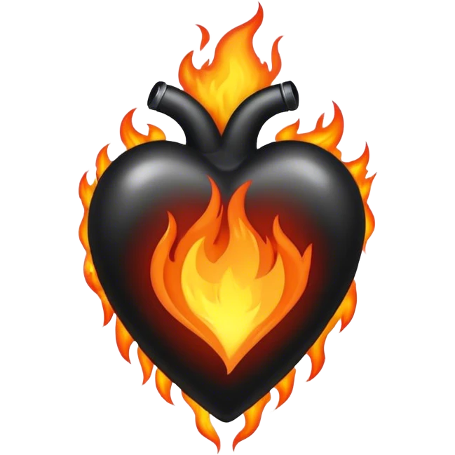 Black heart on fire emoji