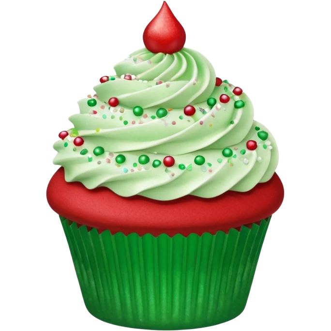 glitter red and green cupcake emoji