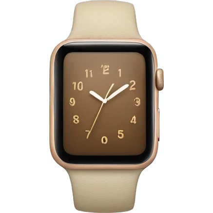 beige apple watch with beige clock face emoji