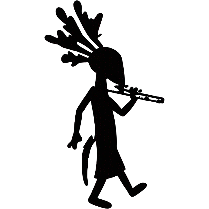 Navajo Kokopelli simple black with flute emoji