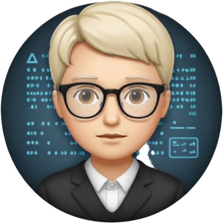 person with glasses analyzing data emoji