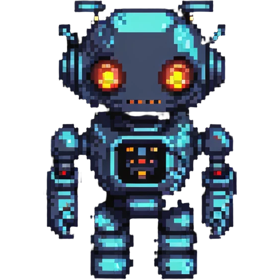 space robot with glowing eyes emoji