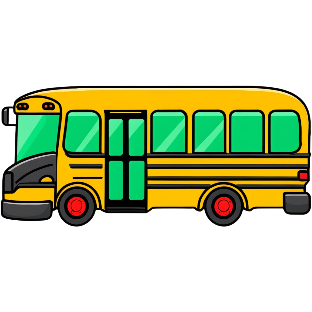 green school bus facing right emoji