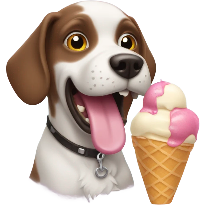 Dog eating ice cream emoji