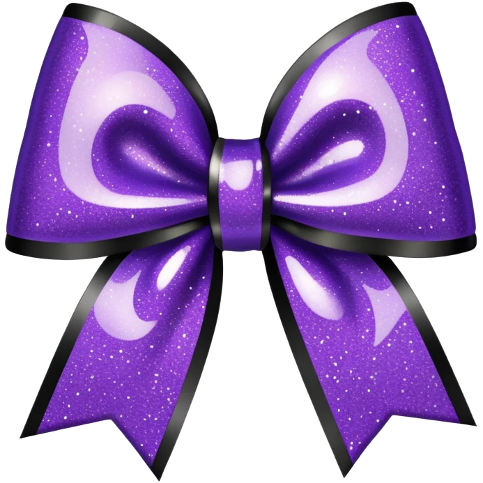 purple and black glitter bow emoji