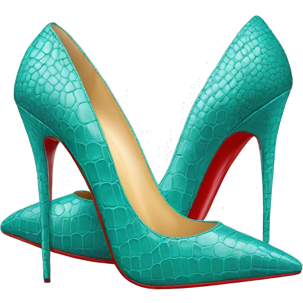 Louboutin turquoise crocodile stiletto emoji