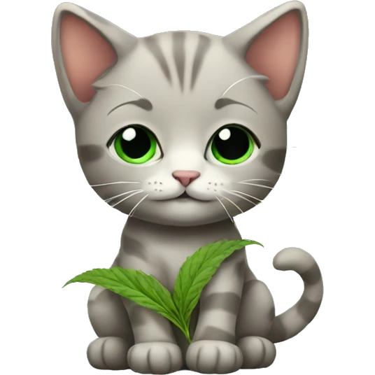 kitten with weed emoji