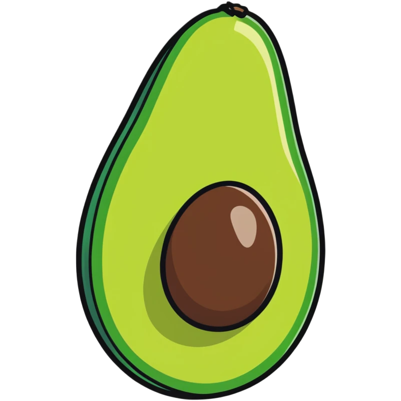 whole uncut avocado showing exterior emoji