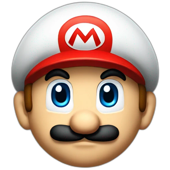 Super mario but with a rounder face emoji