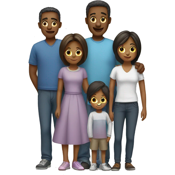 family with two boys one girl and their parents emoji