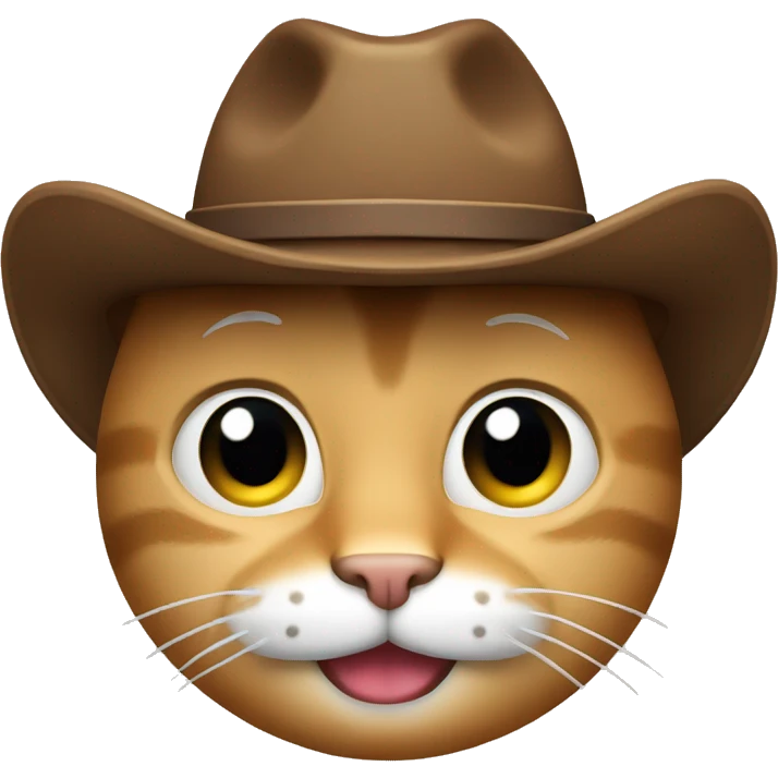 Cat grin emoji with cowboy hat emoji