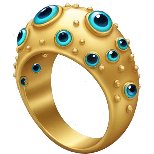 thin gold ring studded with eyeballs emoji
