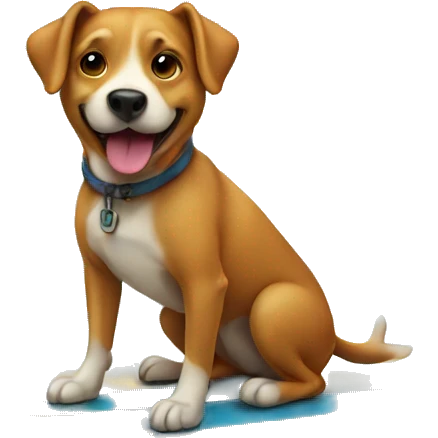 Dog on a surf board emoji