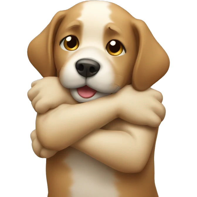 Hugging dog emoji