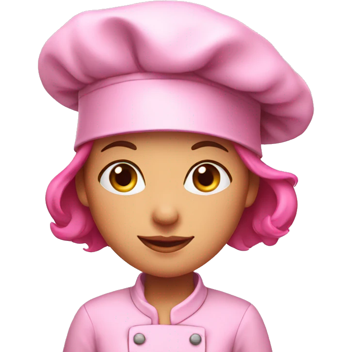 Chef girl in a pink cap emoji