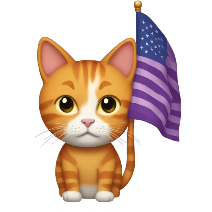 Ginger cat with nonbinary flag emoji