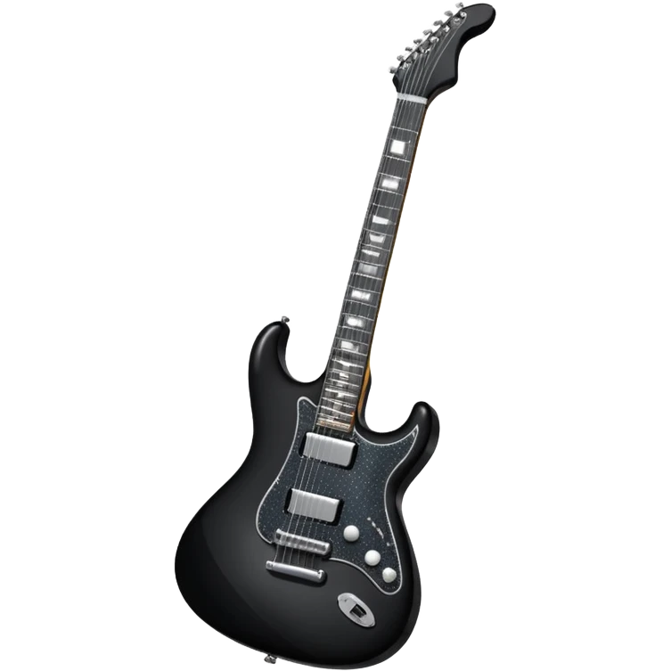 a very sparkly black electric guitar emoji
