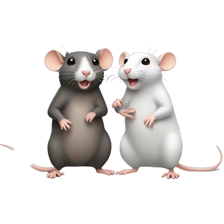 two rats discussing the news emoji