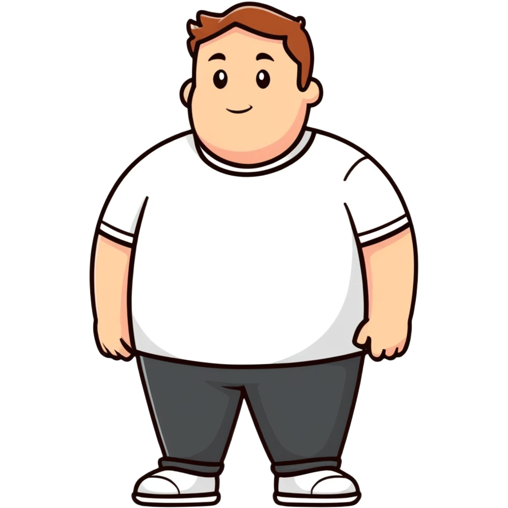 joyful plus-size white American man emoji