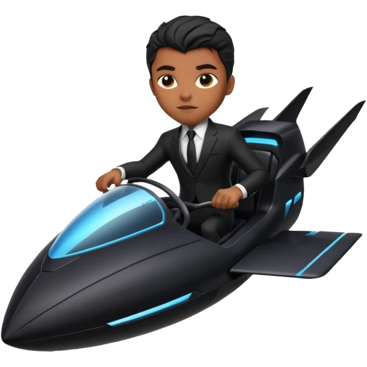 black panther driving glider emoji